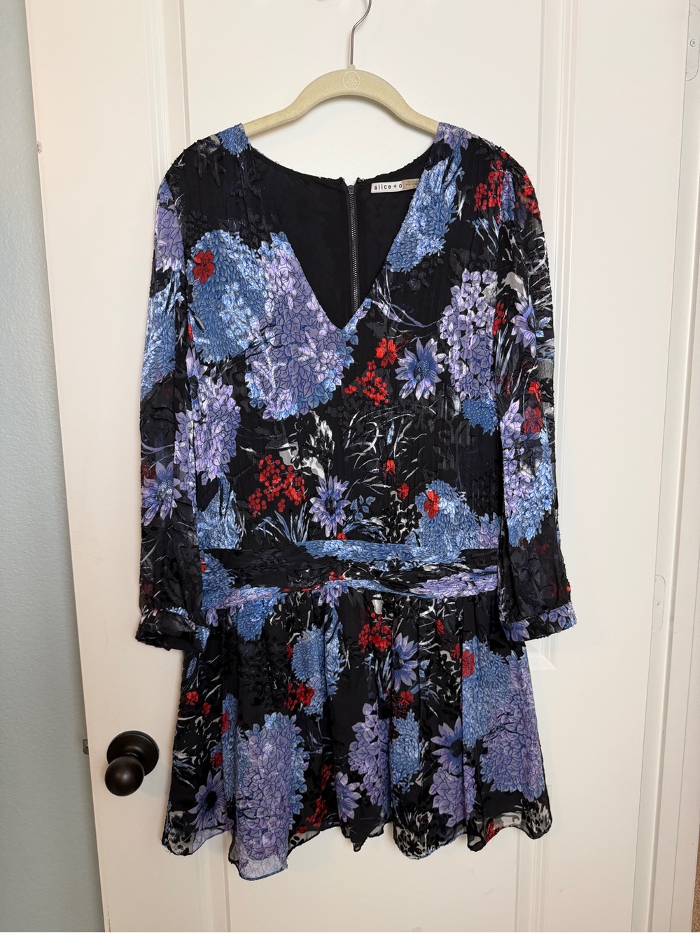 Alice + Olivia Tessie Floral Burnout Dress